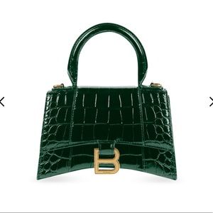 Hourglass handbag crocodile embossed
